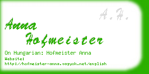 anna hofmeister business card